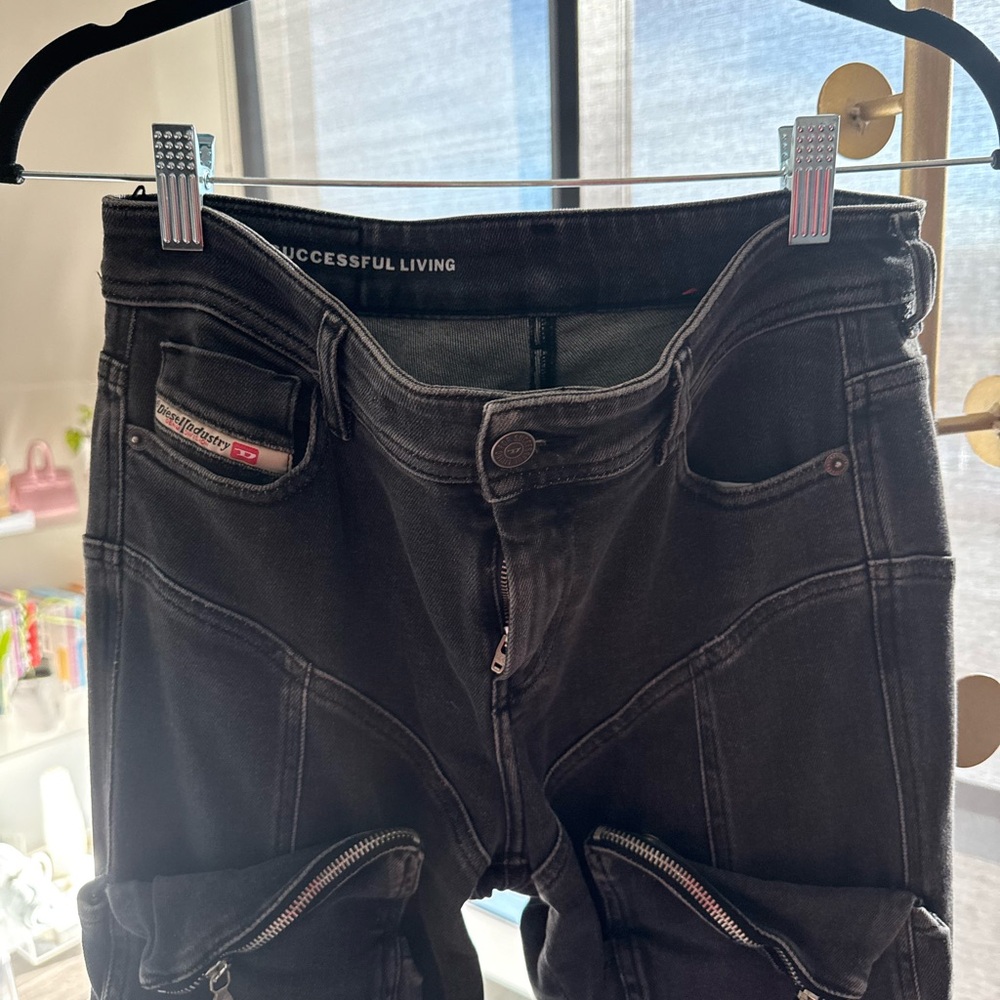 Diesel 1984 Slandy-High Black Skinny Jeans with Cargo Pockets (great stretch) - Picture 5 of 10